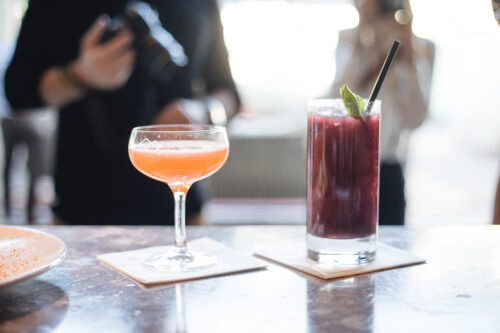 drinks at a bar in a restaurant as an example of work in a food photography business